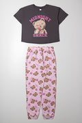 Bear Pyjamas Dark Grey And Pink