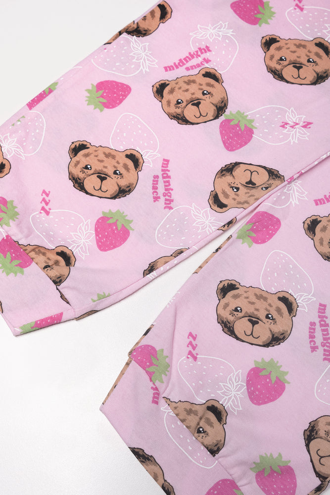 Bear Pyjamas Dark Grey And Pink (2)