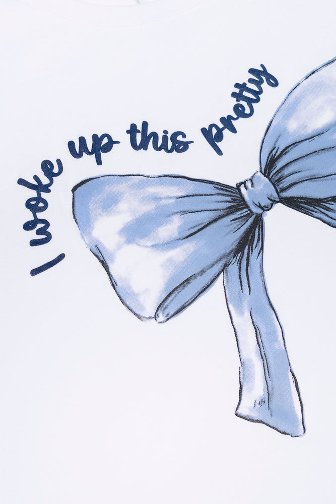 Bow Pyjamas Blue And White