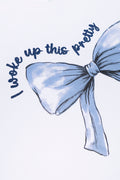 Bow Pyjamas Blue And White (1)