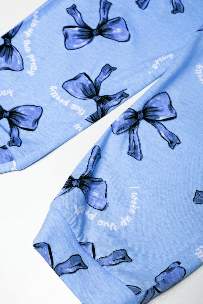 Bow Pyjamas Blue And White (2)