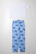 Bow Pyjamas Blue And White (3)