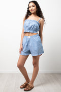 Stripe Short With Frill Blue (2)