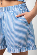 Stripe Short With Frill Blue (4)