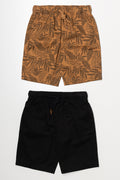 2 Pack Woven Shorts Brown And Black