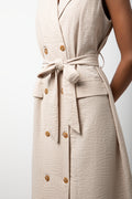 Double Breasted Sleeveless Trench Natural (3)