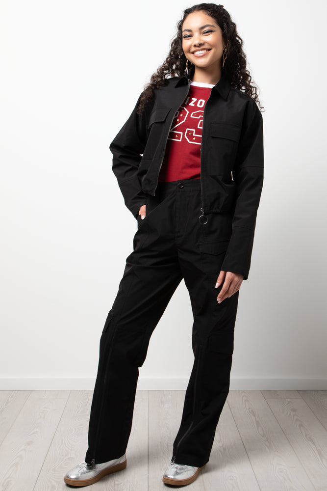 Cargo Pants With Zip Detail Black