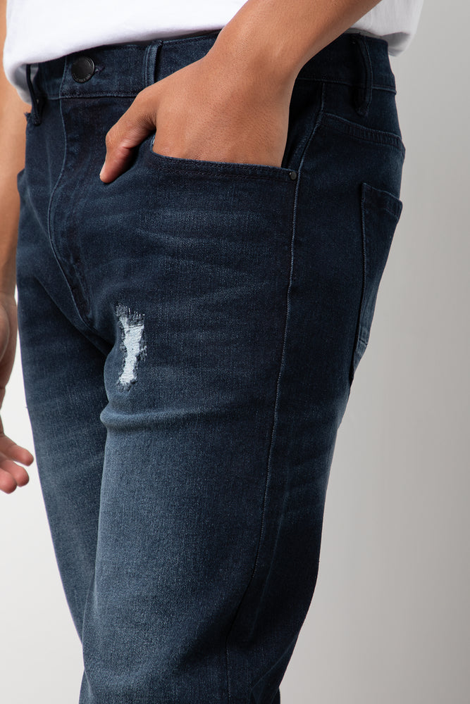 Ripped Skinny Denim Jeans Blue (4)