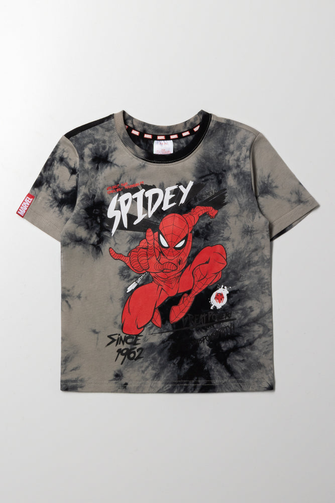 Spider-Man Tie Dye T-Shirt Grey