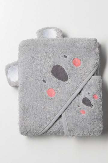 Koala 2 Piece Towel Grey