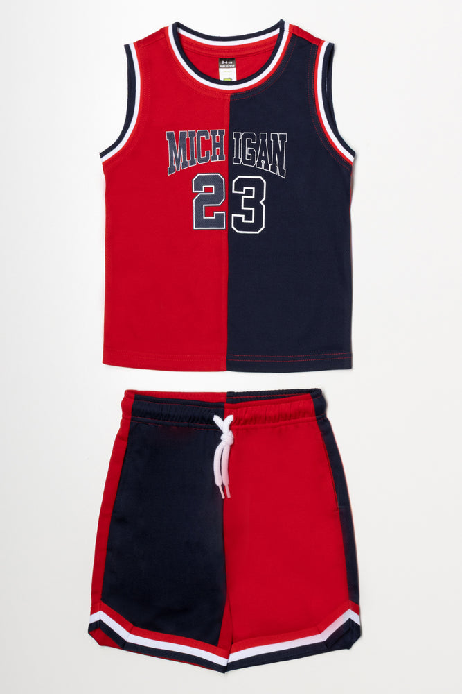 2 Piece Basket Ball Set Red