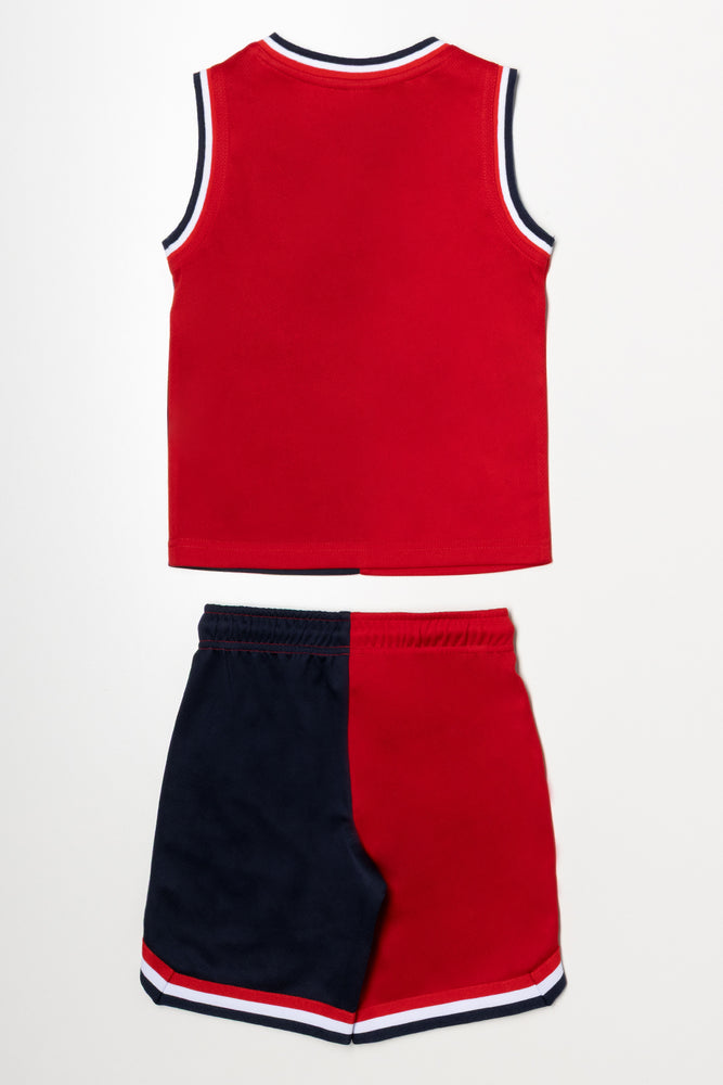 2 Piece Basket Ball Set Red (3)