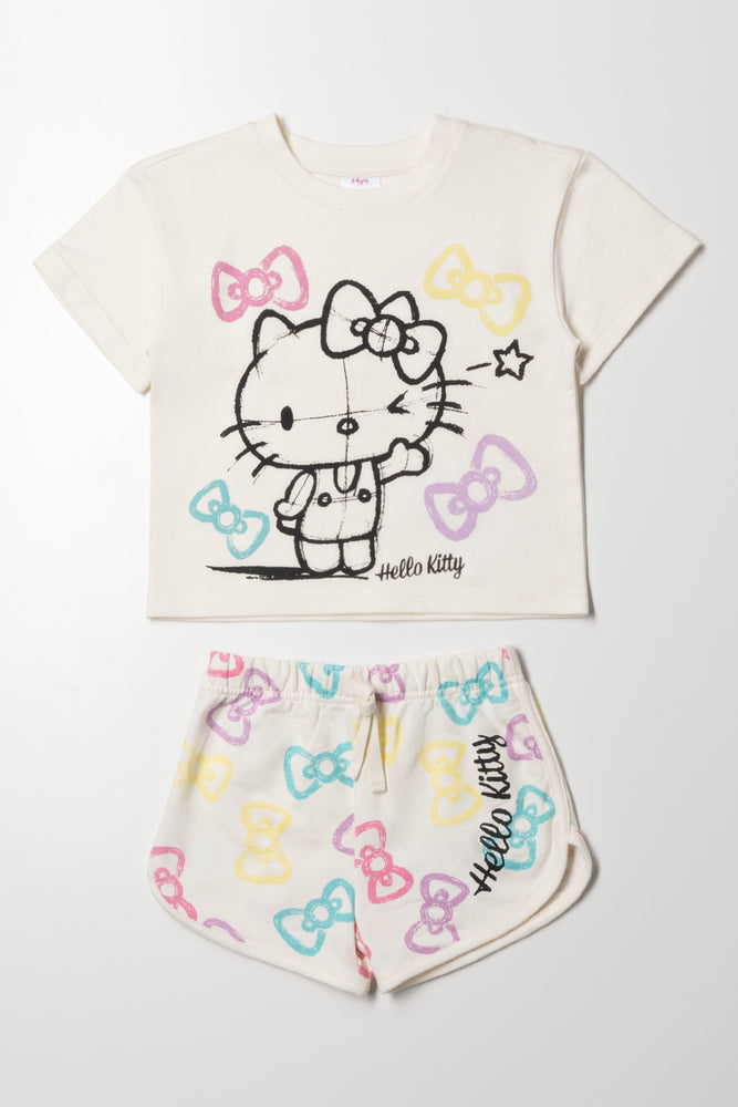 Hello Kitty Shorts Set Cream
