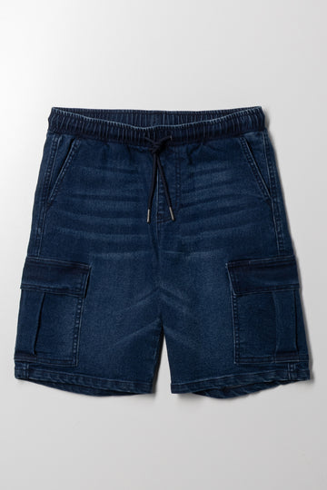 Cargo Denim Shorts Blue