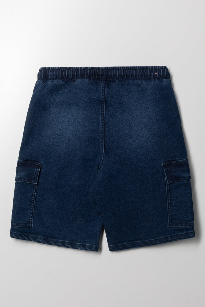 Cargo Denim Shorts Blue (2)