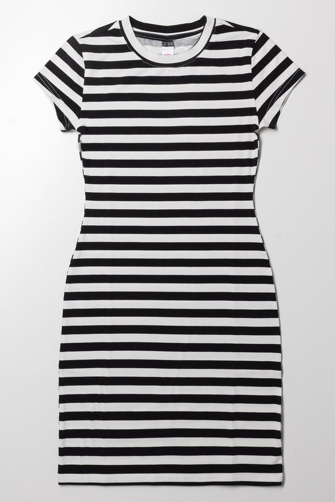Stripe Short Sleeve Bodycon Dress Black | Dresses & Jumpsuits | Ackermans Stripe Short Sleeve Bodycon Dress Black | Dresses & Jumpsuits | Ackermans
