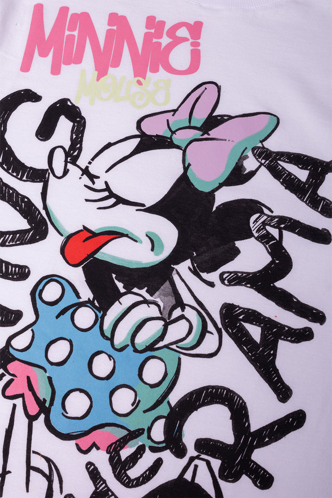 Minnie Mouse Oversized Short Sleeve T-Shirt White (1)