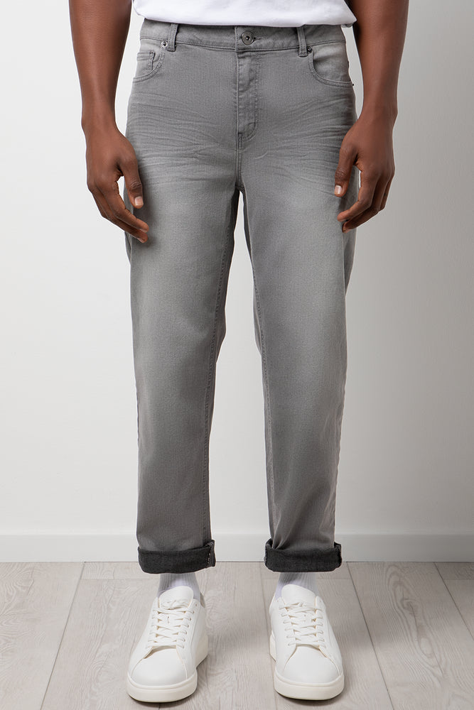 Straight Leg Denim Jeans Grey