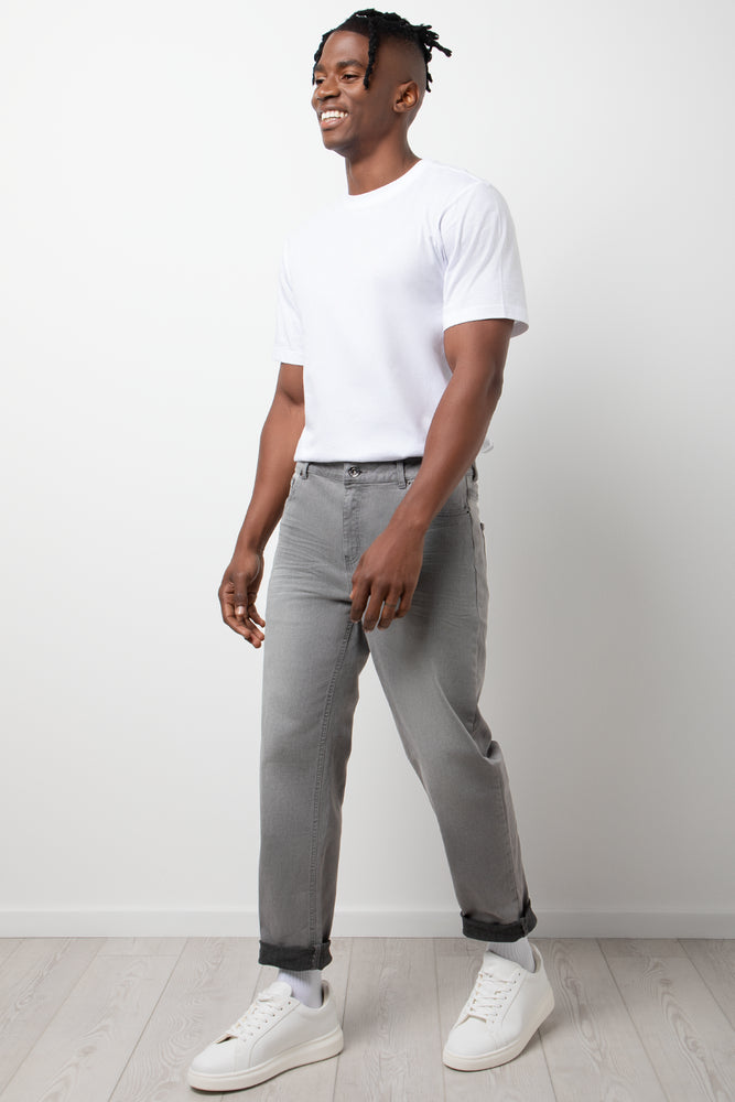 Straight Leg Denim Jeans Grey (2)