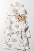 Embossed Bear Gown With Toy Natural