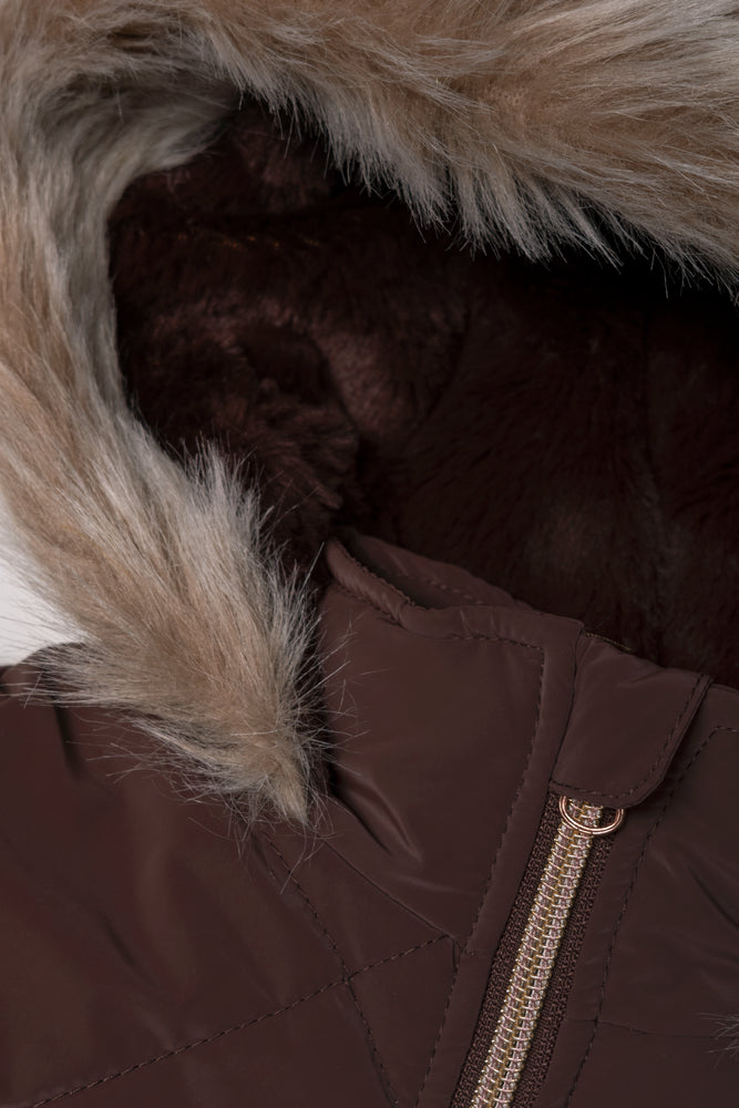 Hooded Puffer Jacket Brown