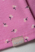Floral Rib Long Sleeve T-Shirt Bright Pink (1)