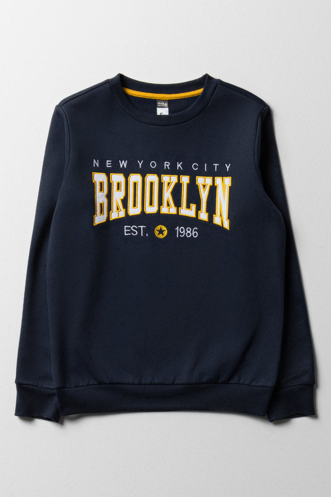 Crew Neck Tracktop Navy