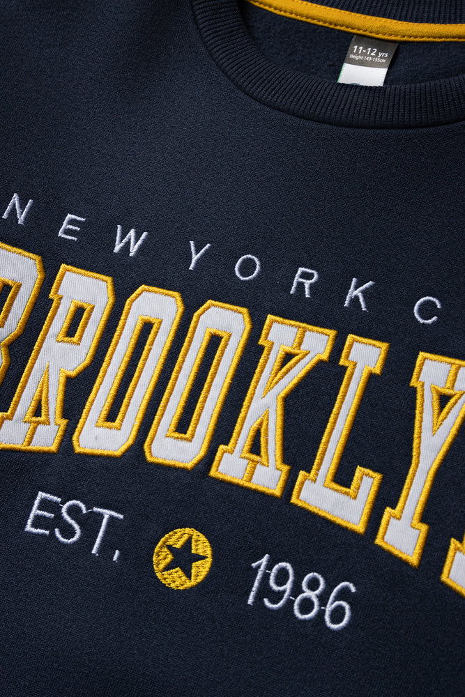 Crew Neck Tracktop Navy