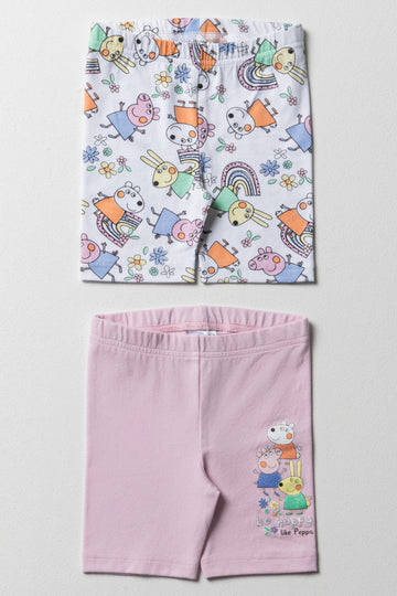 Peppa Pig 2 Pack Cycling Shorts Pink