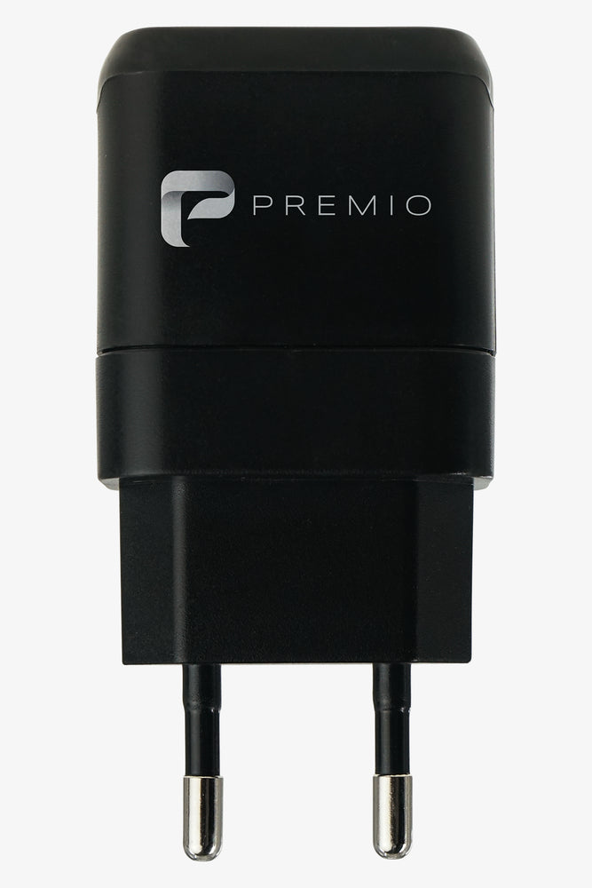 Premio 2.4 Amp Dual Wall Charger Black
