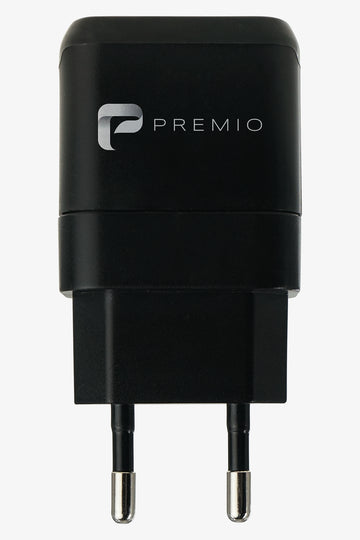 Premio 2.4 Amp Dual Wall Charger Black