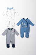 3 Pack Babygrows Blue