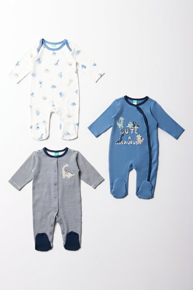 3 Pack Babygrows Blue