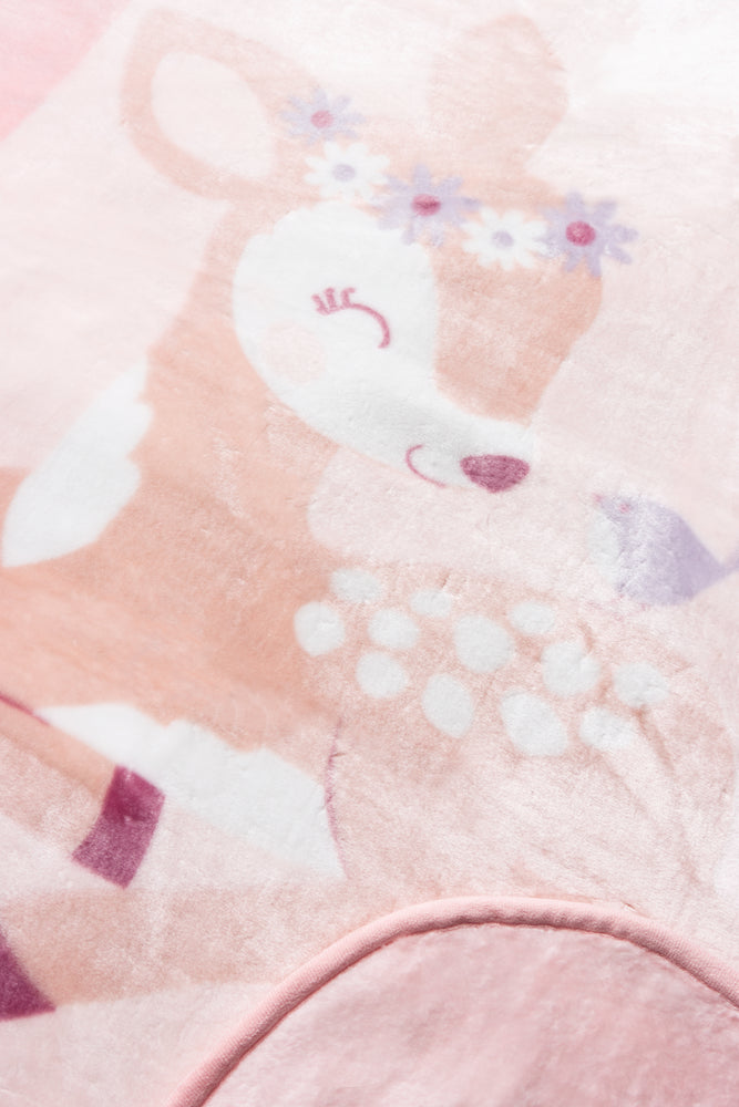 Deer Mink Blanket Pink (1)