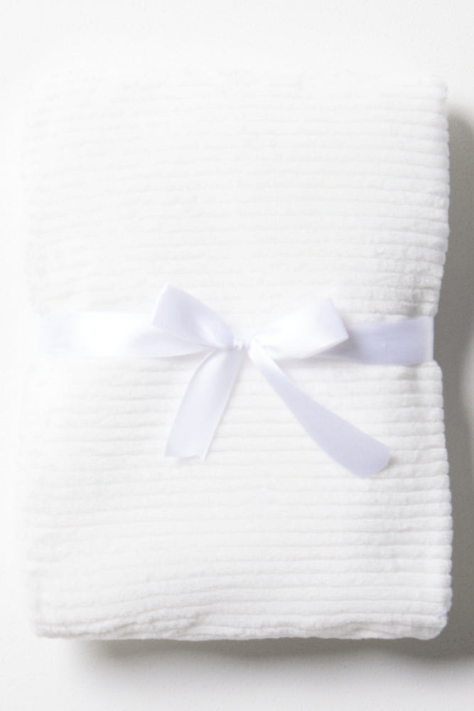 Rib Waffle Blanket White
