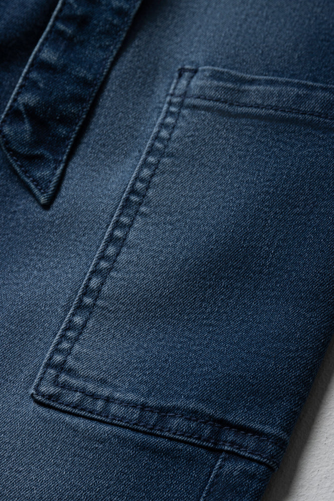 Utility Belted Denim Jeans Blue