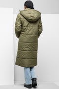Long Line Puffer Jacket Green (2)