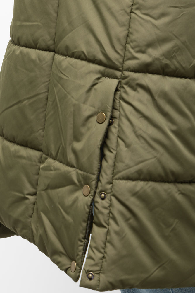 Long Line Puffer Jacket Green (3)