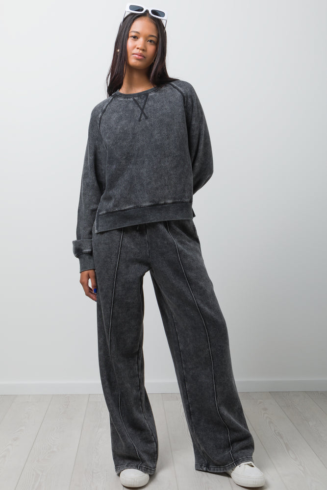 Wide Leg Trackpants Dark Grey