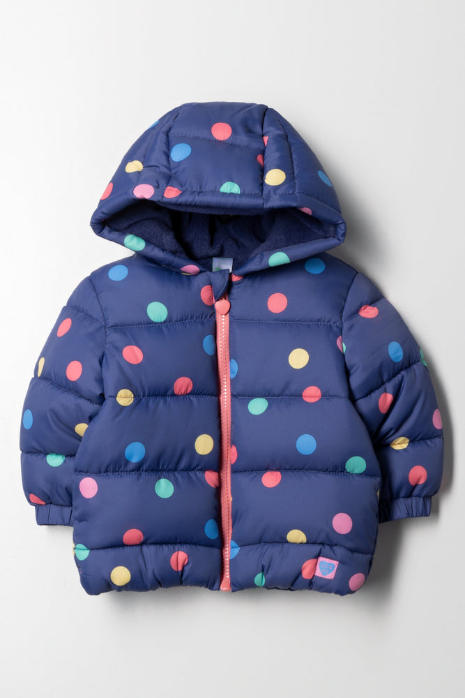 Spot Puffer Jacket Navy Jackets Knitwear Ackermans