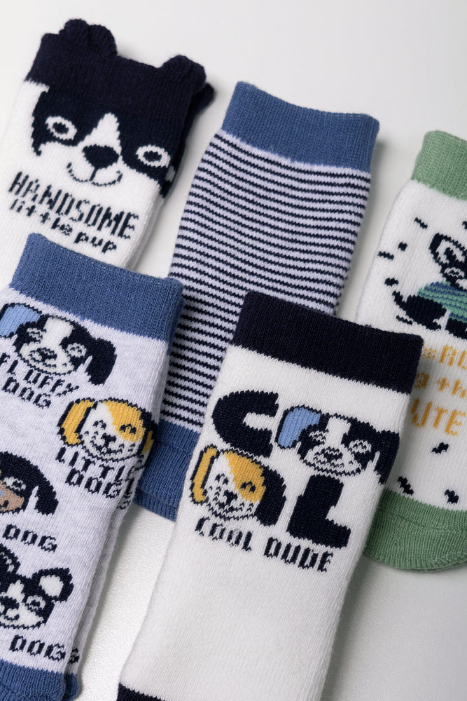 5 Pack Socks Blue (1)