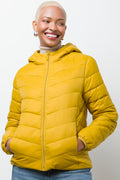 Hooded Puffer Jacket Yellow