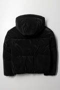 Coated Hooded Puffer Jacket Black (2)