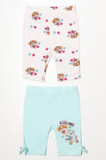Paw Patrol 2 Pack Cropped Leggings White And Blue
