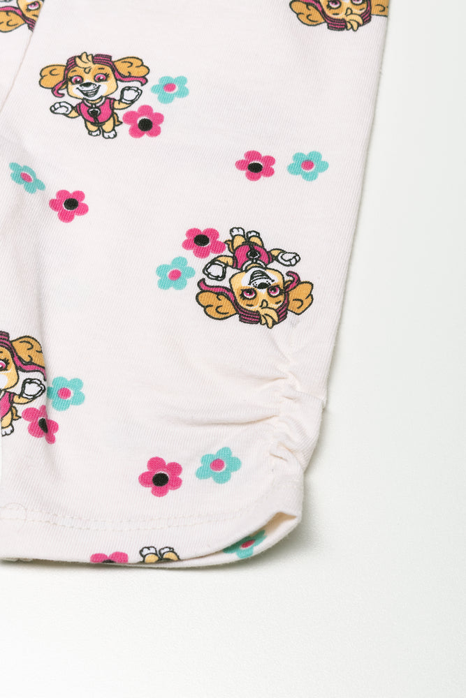 Paw Patrol 2 Pack Cropped Leggings White And Blue (2)
