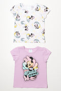 Minnie Mouse 2 Pack Short Sleeve T-Shirt White And Pink