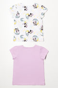 Minnie Mouse 2 Pack Short Sleeve T-Shirt White And Pink (3)