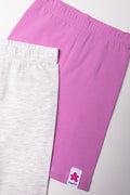 2 Pack Cropped Leggings Lilac And Grey (1)