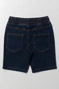 Basic Denim Pull On Shorts Indigo (2)