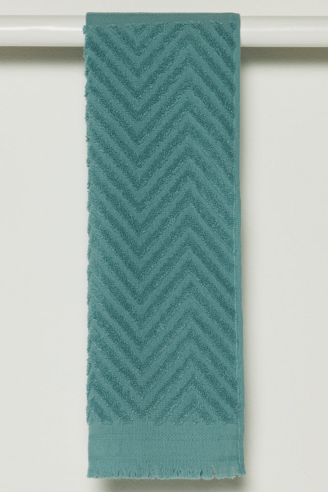 Textured Fringe Guest Towel Blue